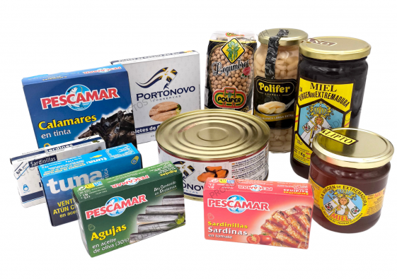 Conservas, aceite, legumbres, miel